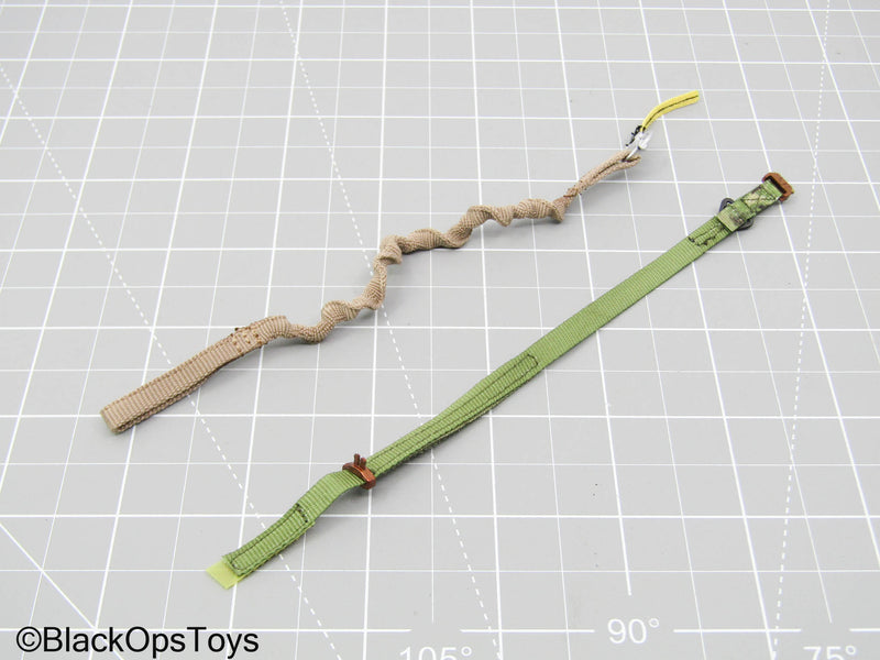 Load image into Gallery viewer, Green Camo Belt w/Tan Retention Lanyard

