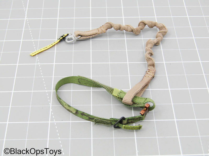 Load image into Gallery viewer, Green Camo Belt w/Tan Retention Lanyard
