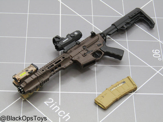 Black & Brown AR15 Rifle w/Attachment Set