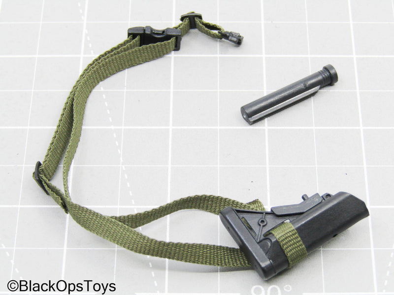 Load image into Gallery viewer, Olive Green Single Point Sling w/Black Rifle Stock &amp; Tac Light
