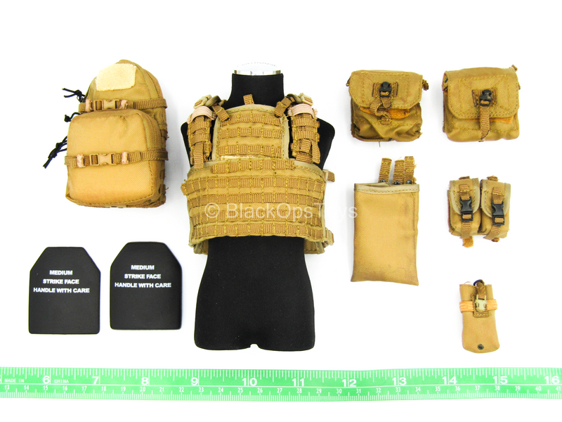 Load image into Gallery viewer, Coyote Tan MOLLE Plate Carrier w/Pouch Set &amp; Assault Pack

