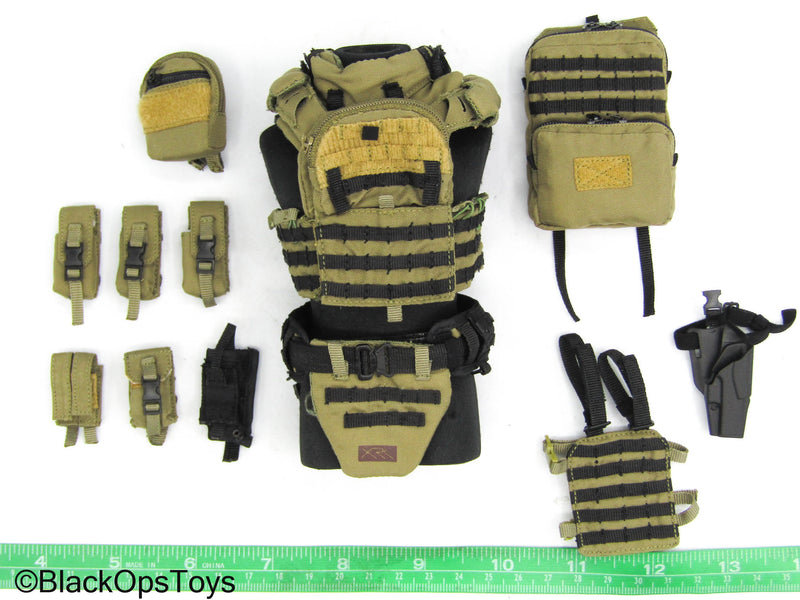 Load image into Gallery viewer, Modern Battlefield - Zimo - Tan MOLLE Chest Armor w/Pouch Set
