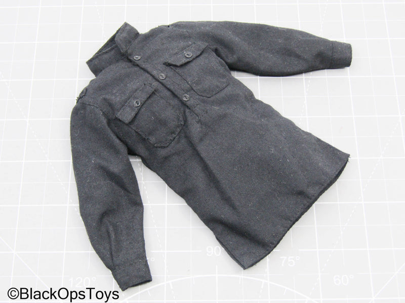 Load image into Gallery viewer, Black Quarter Button Up Long Sleeve Shirt
