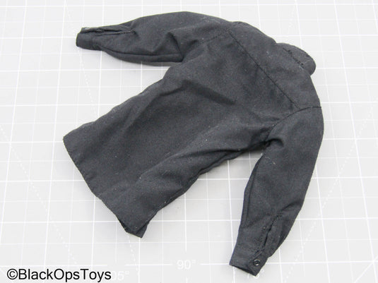 Black Quarter Button Up Long Sleeve Shirt