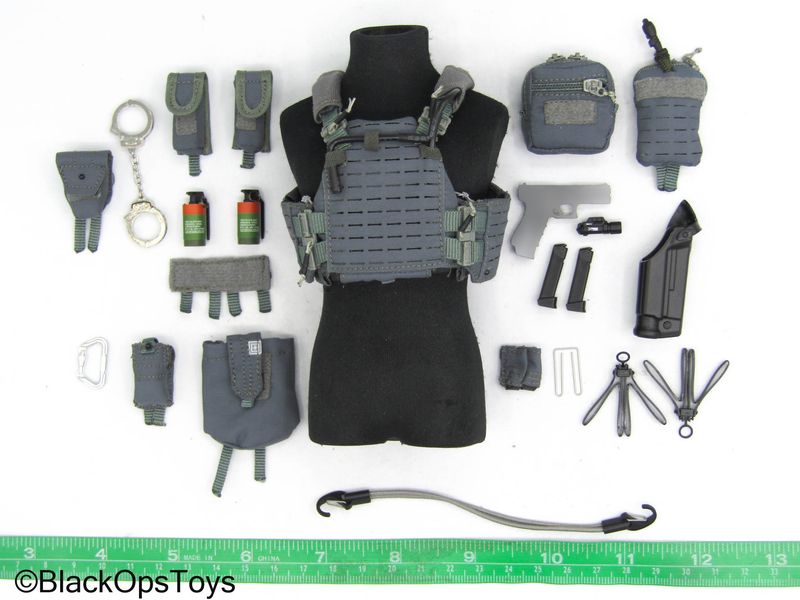 Load image into Gallery viewer, Dutch DSI Sniper Version - Grey MOLLE Combat Vest w/Pouch Set &amp; Pistol
