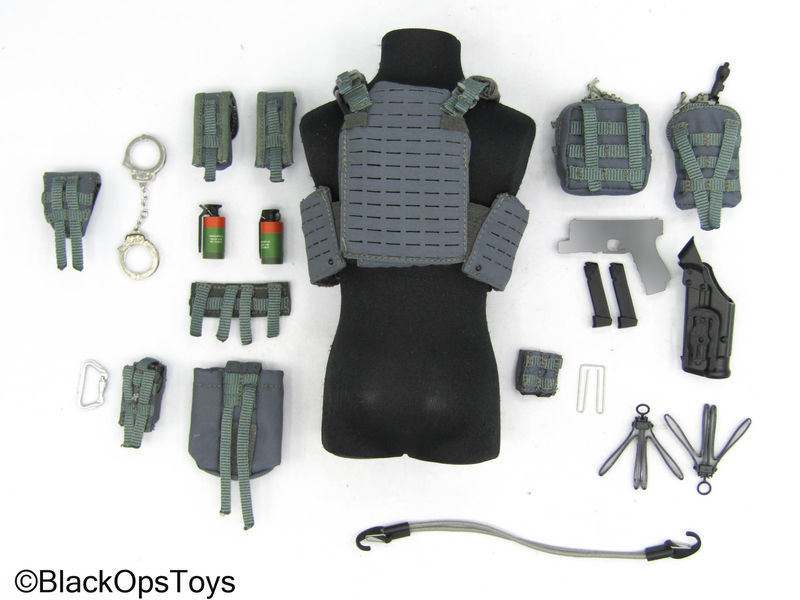 Load image into Gallery viewer, Dutch DSI Sniper Version - Grey MOLLE Combat Vest w/Pouch Set &amp; Pistol
