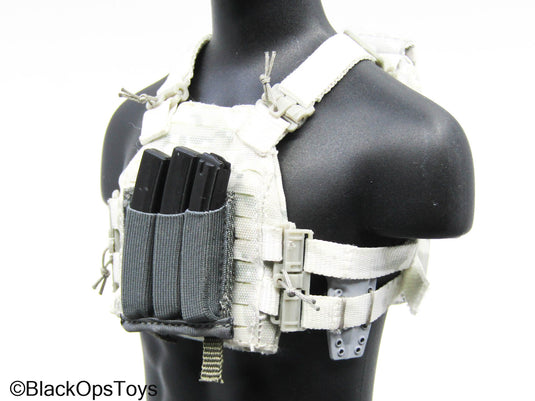 Female ACU MOLLE Plate Carrier Vest w/Pack & MP5 Mag Sticks