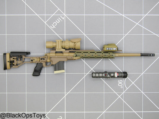 Tan Sniper Rifle w/Thermal Scope & Attachment Set