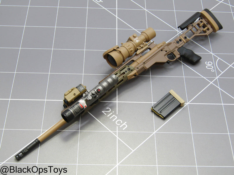 Load image into Gallery viewer, Tan Sniper Rifle w/Thermal Scope &amp; Attachment Set
