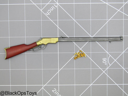 Wood & Metal Lever Action Rifle w/Bullets