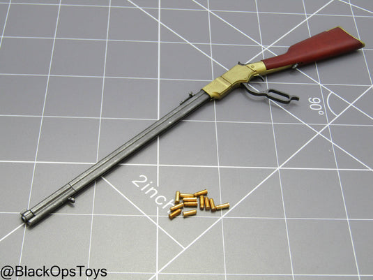 Wood & Metal Lever Action Rifle w/Bullets