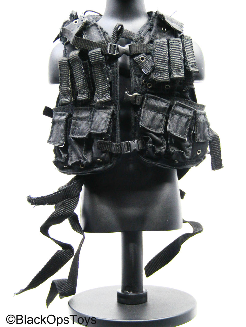 Load image into Gallery viewer, Black Tactical Vest w/Pouch Lot (Hot Toys)
