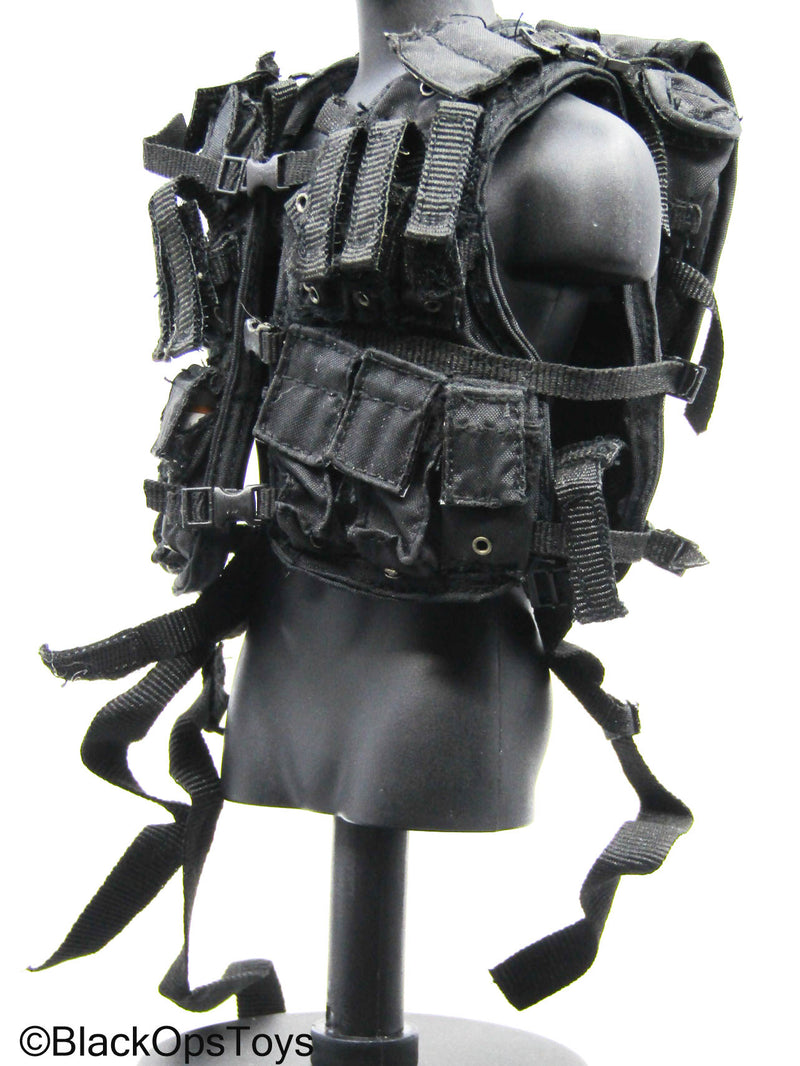 Load image into Gallery viewer, Black Tactical Vest w/Pouch Lot (Hot Toys)
