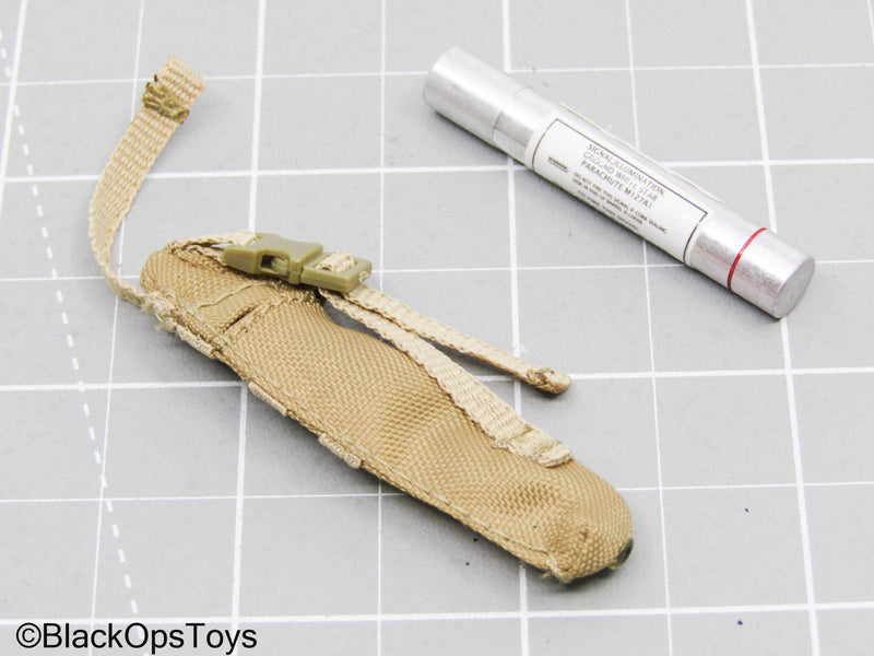 Load image into Gallery viewer, Tan MOLLE Pouch w/Metal Signal Canister
