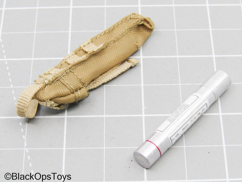 Load image into Gallery viewer, Tan MOLLE Pouch w/Metal Signal Canister
