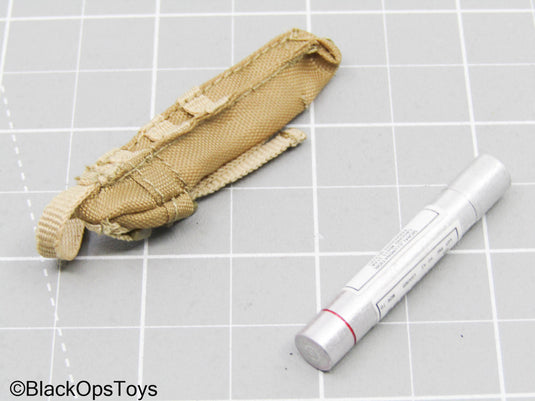 Tan MOLLE Pouch w/Metal Signal Canister