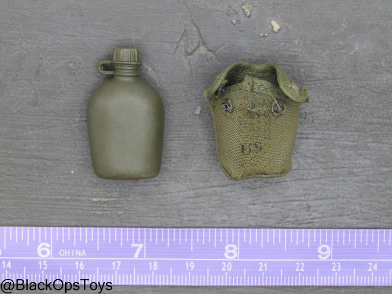 Load image into Gallery viewer, Vietnam Era OD Green Canteen w/Pouch &amp; Alice Clips
