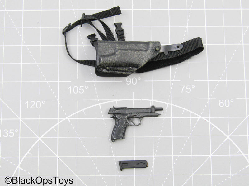 Load image into Gallery viewer, Black Pistol w/Left-Handed Drop Leg Holster
