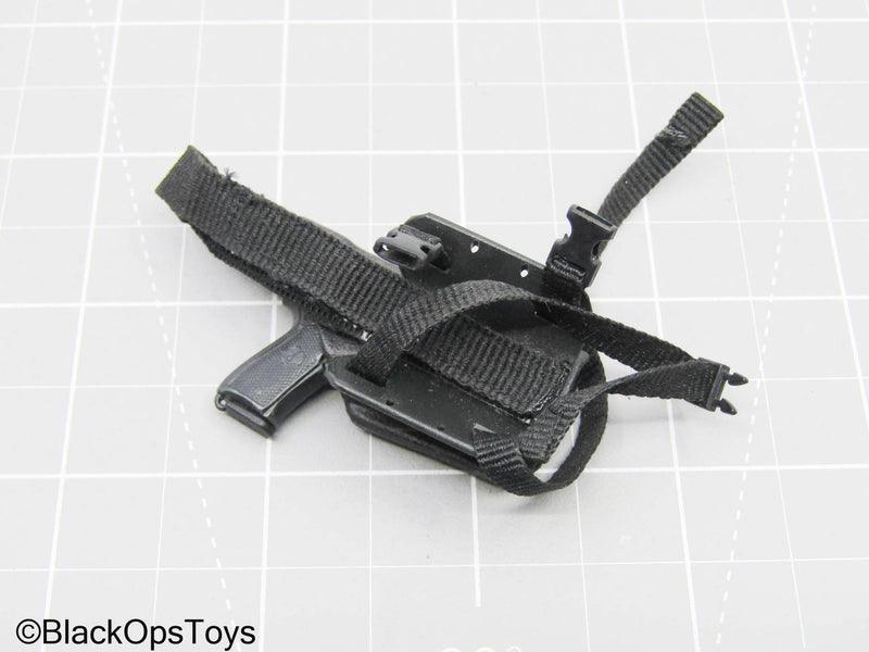 Load image into Gallery viewer, Black Pistol w/Left-Handed Drop Leg Holster
