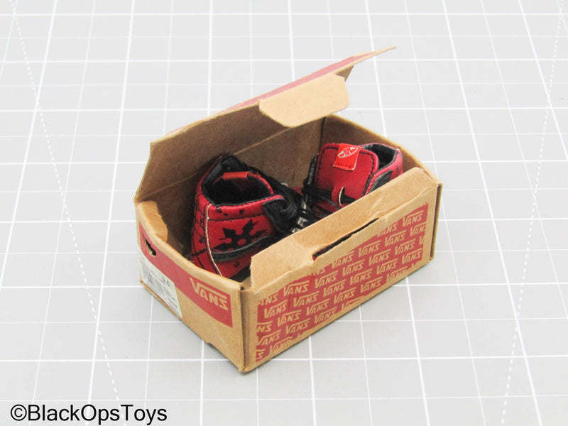 Load image into Gallery viewer, Red Vans w/Shoebox in Deadpool Likeness (Foot Type)
