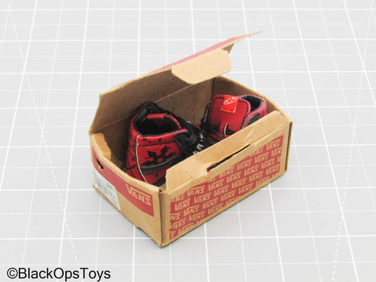 Red Vans w/Shoebox in Deadpool Likeness (Foot Type)