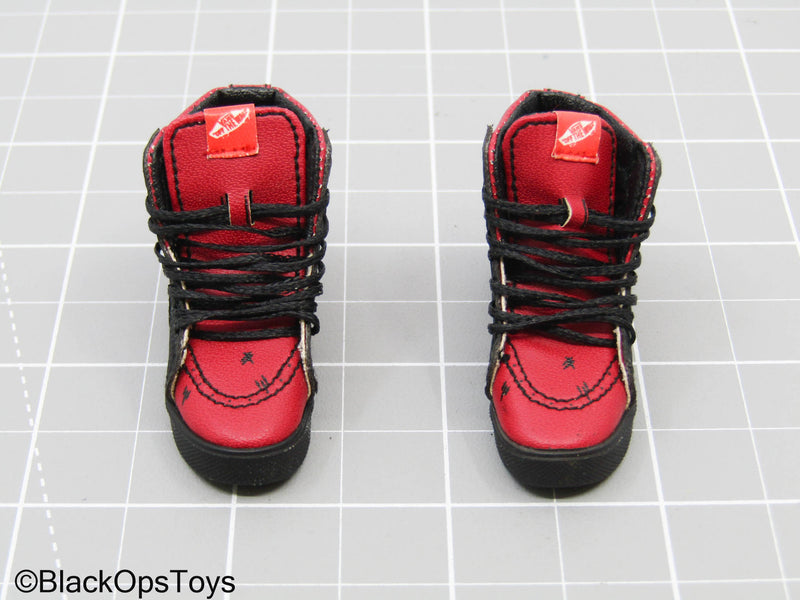Load image into Gallery viewer, Red Vans w/Shoebox in Deadpool Likeness (Foot Type)
