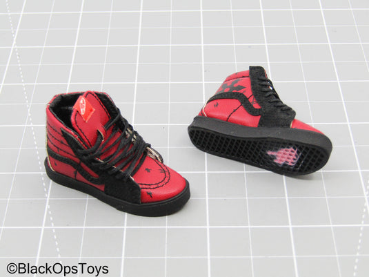 Red Vans w/Shoebox in Deadpool Likeness (Foot Type)