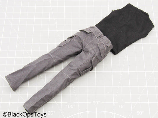 Female Black Tank Top w/Grey Pants