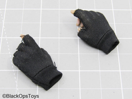Black Fingerless Gloves w/Hand Set