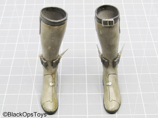 Tan Spiked Boots (Peg Type) (ThreeZero) (READ DESC)