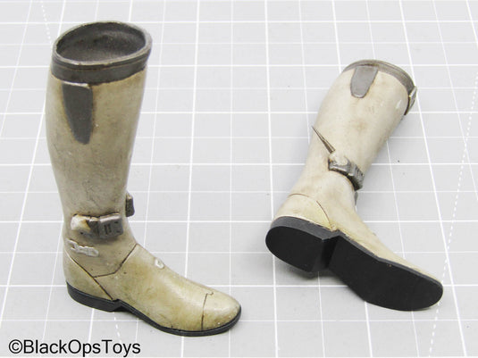 Tan Spiked Boots (Peg Type) (ThreeZero) (READ DESC)