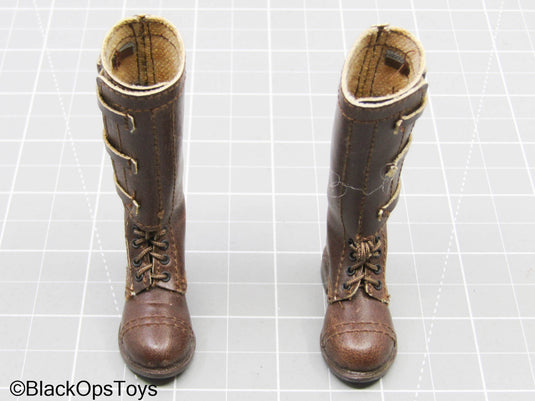 WWII General George S. Patton Brown Boots (Peg Type) (DID)