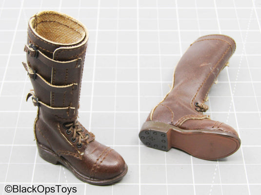 WWII General George S. Patton Brown Boots (Peg Type) (DID)