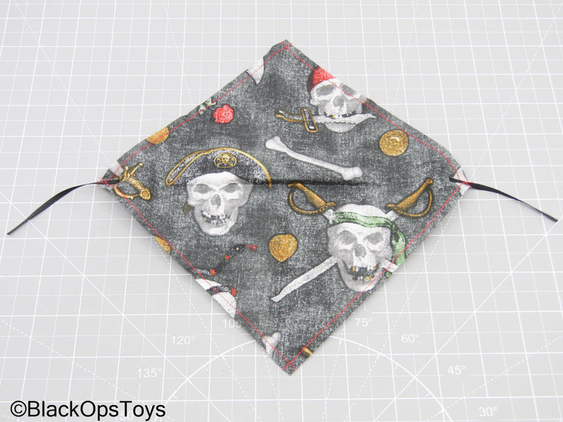 Load image into Gallery viewer, Large Black Glitter Pirate Skull Face Mask
