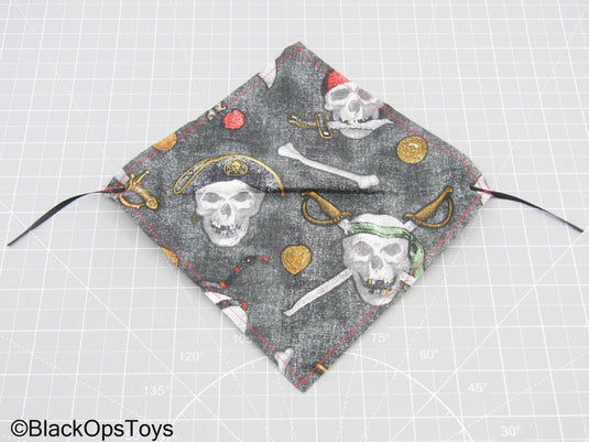 Large Black Glitter Pirate Skull Face Mask