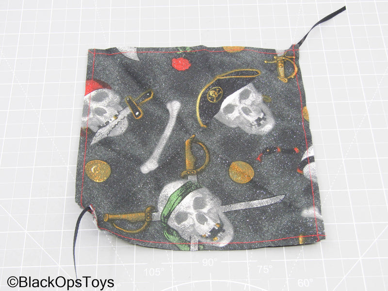 Load image into Gallery viewer, Large Black Glitter Pirate Skull Face Mask
