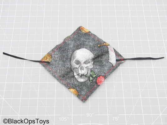 Small Black Glitter Pirate Skull Face Mask