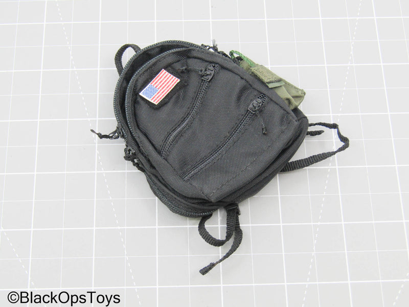 Load image into Gallery viewer, Black Tactical Backpack w/U.S. Flag Patch (Toy Soldier)
