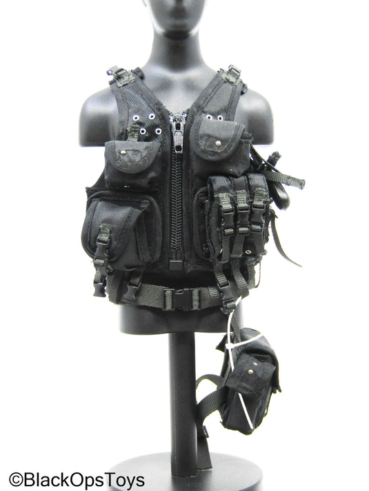Black GIGN Assault Vest w/ Utility Pouch (Hot Toys)