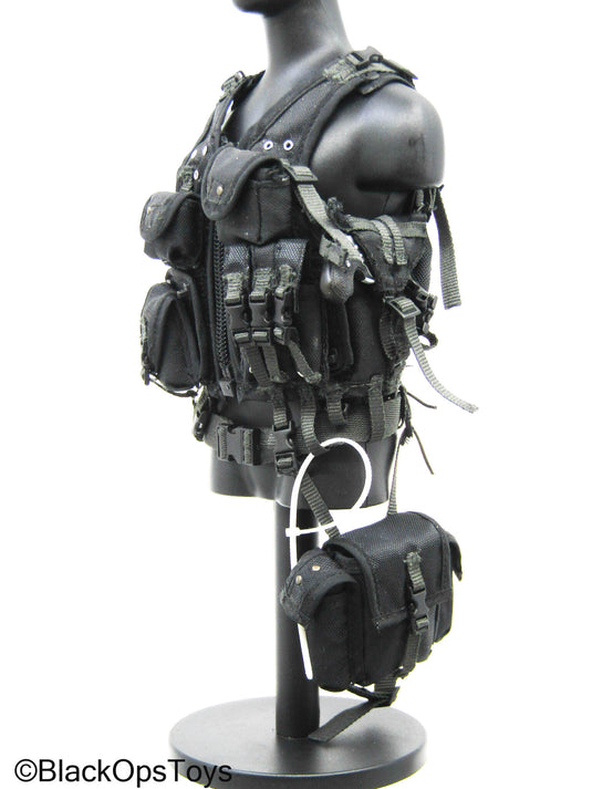 Black GIGN Assault Vest w/ Utility Pouch (Hot Toys)
