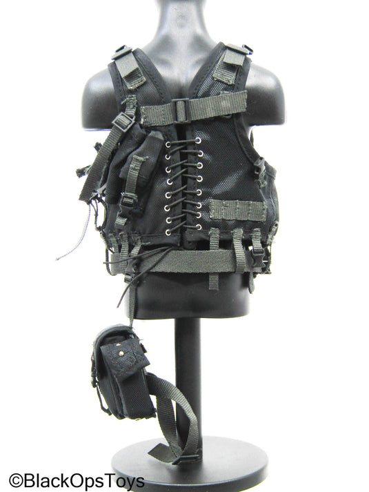 Black GIGN Assault Vest w/ Utility Pouch (Hot Toys)
