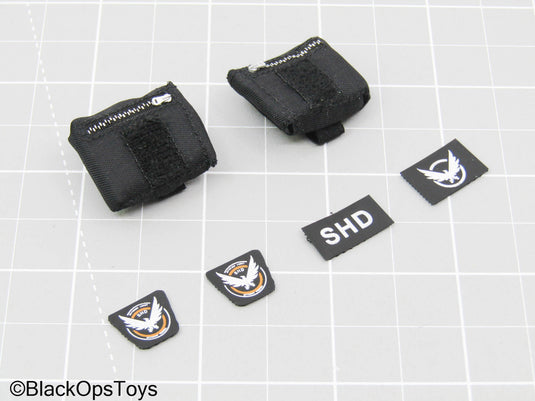 The Darkzone Agent - Black Arm Pouches w/Patch Set