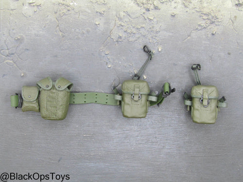 Vietnam Era OD Green Rivet Belt w/Molded Pouch Set