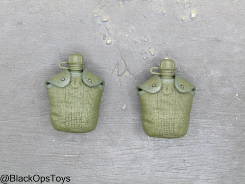 Vietnam Era OD Green Canteen w/Pouch Set (x2)