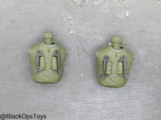 Vietnam Era OD Green Canteen w/Pouch Set (x2)