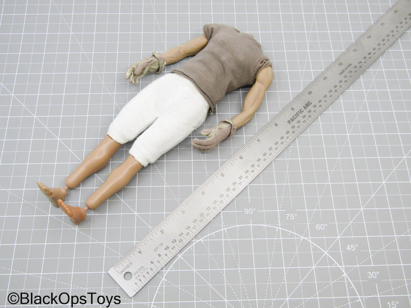 Load image into Gallery viewer, Bam 1/6 Male Base Body w/Grey Shirt, Padded Shorts, Tan Gloves, &amp; Feet
