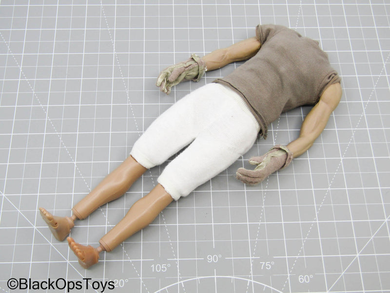 Load image into Gallery viewer, Bam 1/6 Male Base Body w/Grey Shirt, Padded Shorts, Tan Gloves, &amp; Feet
