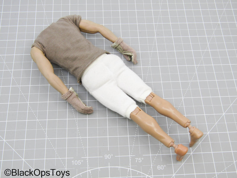 Load image into Gallery viewer, Bam 1/6 Male Base Body w/Grey Shirt, Padded Shorts, Tan Gloves, &amp; Feet
