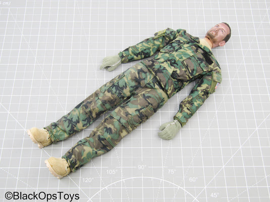 Bam 1/6 Male Dressed Body w/Headsculpt, Green Gloves & Tan Combat Boots