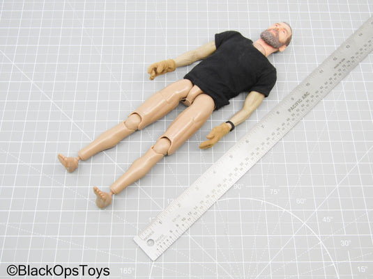 Bam 1/6 Male Base Body w/Headsculpt, Black T-Shirt, Tan Gloves, Black Watch, & Feet